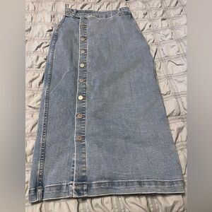 Oat Denim Skirt with Buttons Size 2/26